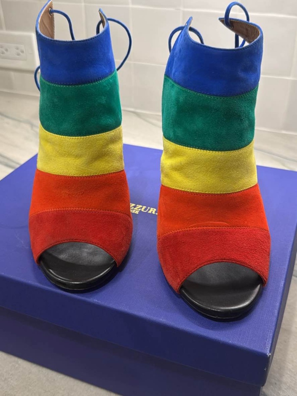 Aquazzura Suede Rainbow 105 Heels - 39